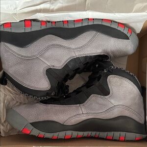 Jordan Kids Sneakers in Gray and Black with Red Highlights